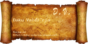 Daku Valéria névjegykártya
